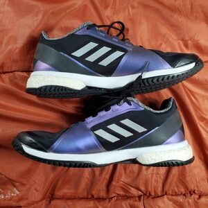 Adidas Stella McCartney Sneakers Women's 11.5 Black Metallic Purple Shoes Tennis